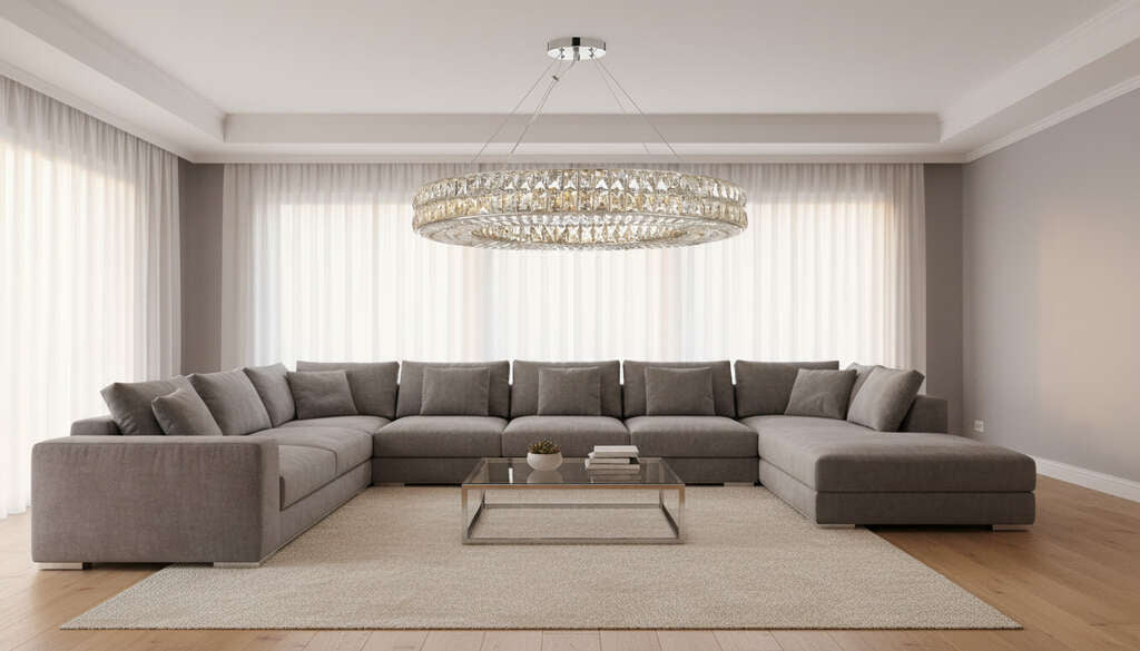 Crystal Chandelier Lighting H30xW28 - Lifestyle Hero 1