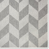 Patio Country Calla Contemporary Herringbone Indoor/Outdoor Area Rug, Black/Grey, 9'2"x12'5"