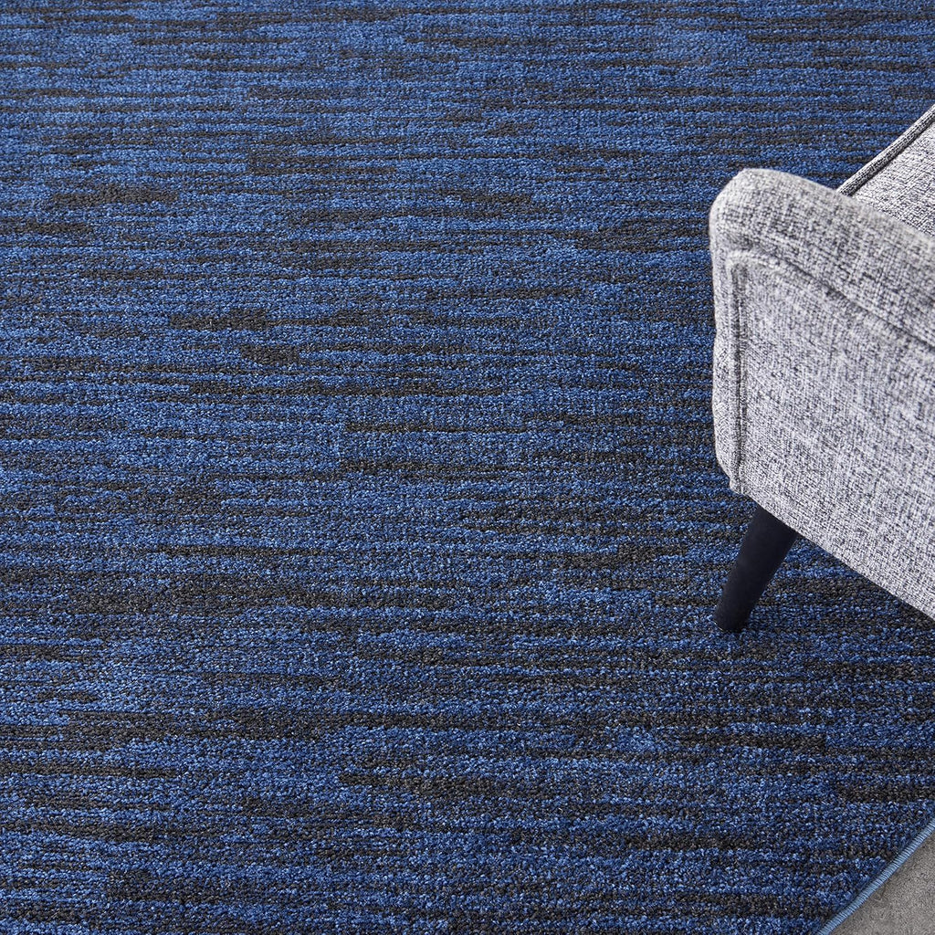 Home Essentials Midnight Blue 8' x Round Area Rug - Easy Clean, Non Shedding, Bed Room, Living Room, Dining Room