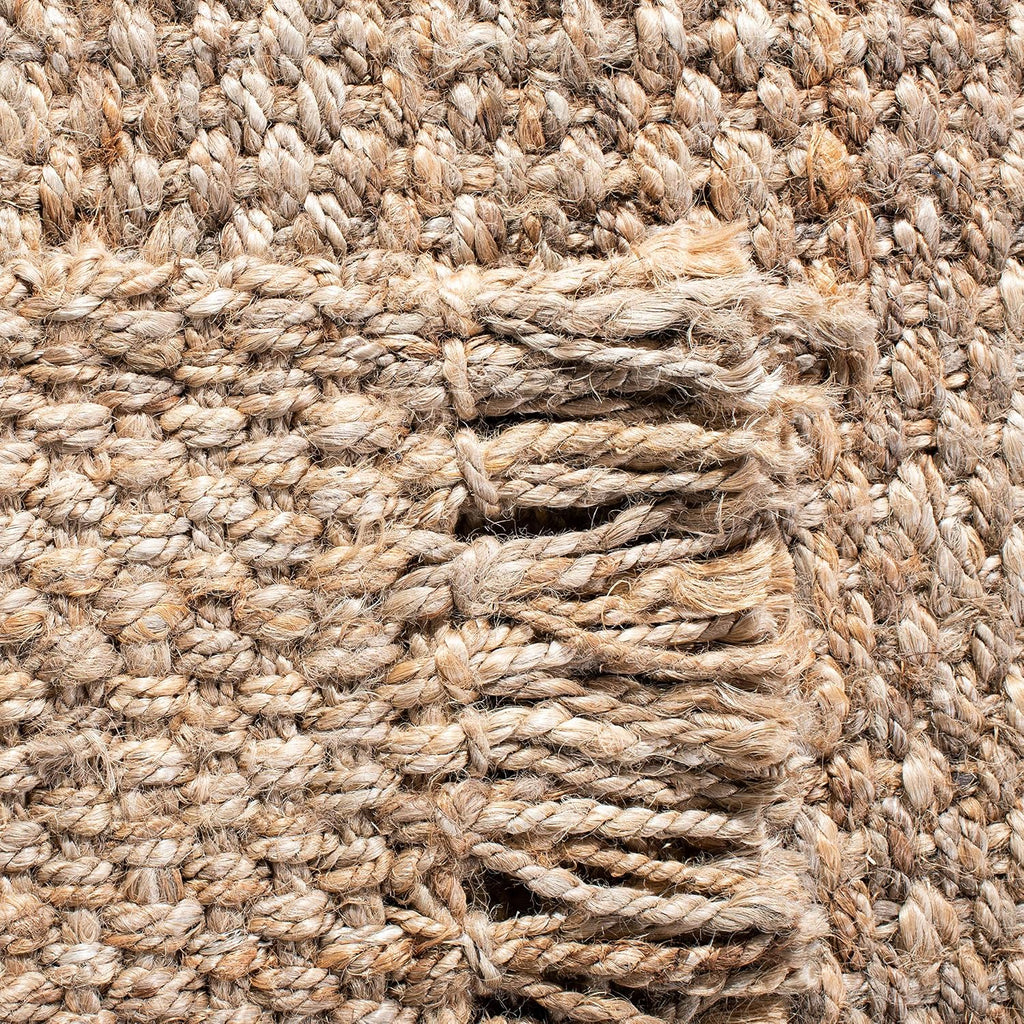 Area Rug 8x10 - Natural Fiber Collection - Large - Natural, Handmade Jute, Tassel Design, Ideal , Dining Space