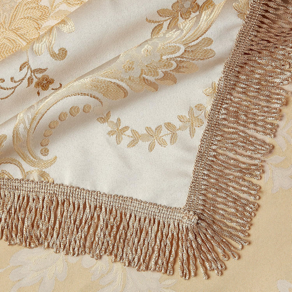 Majestic Damask Design Tablecloth - Beige 60" by 120" Oblong/Rectangle
