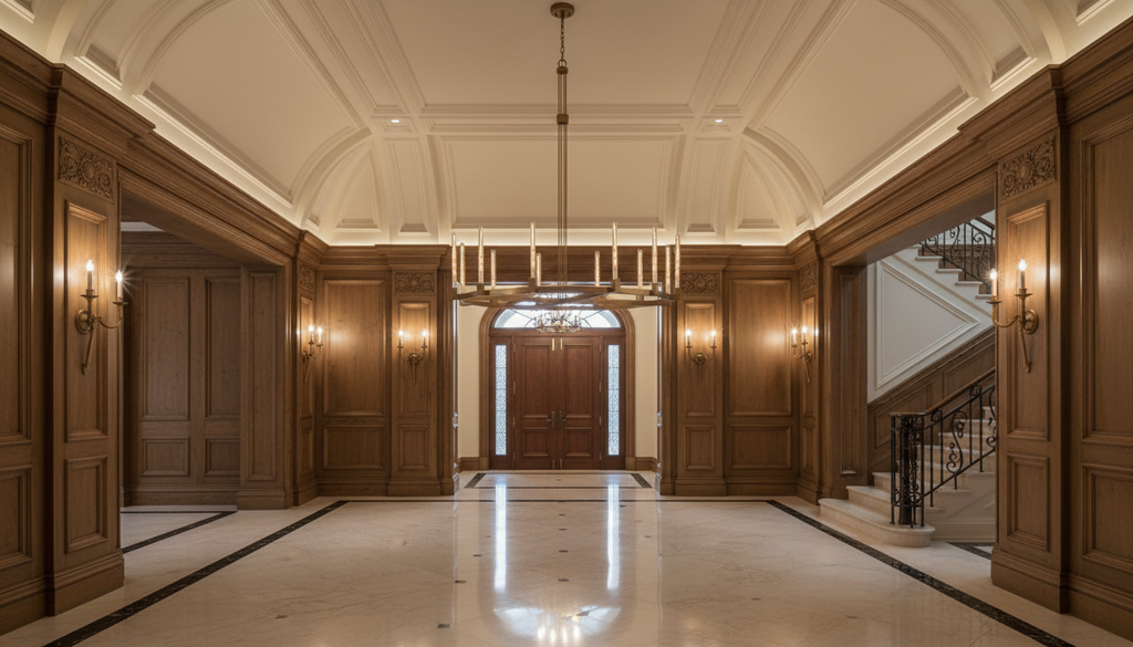 Corsica Cannele Round Chandelier 60 inch in Elegant Foyer