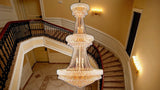 French Empire Crystal Chandelier H66xW36 in Grand Staircase