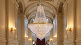 French Empire Crystal Chandelier H36xW30 in Elegant Foyer