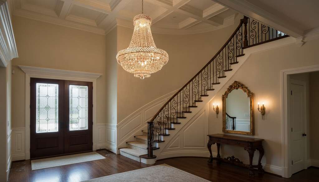 Wrought Iron Crystal Chandelier H30xW28 6 Lights - Lifestyle Hero 1