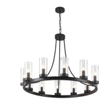 Barfleur 12-light Rustic Large Wagon Wheel Chandelier