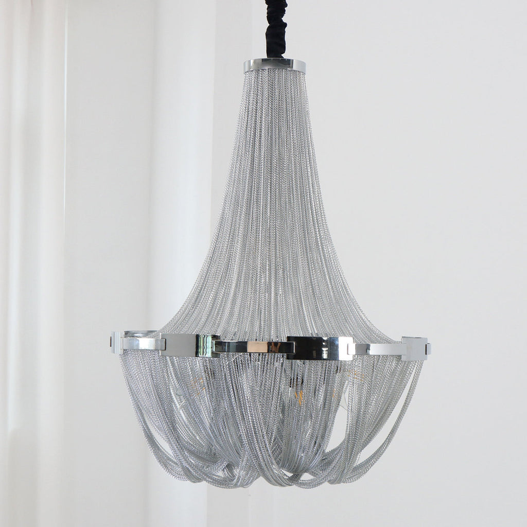 Berteal 8-Light 24 Inch Aluminum Tassel Chain Empire Chandelier