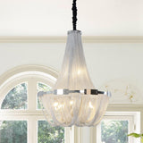 Berteal 8-Light 24 Inch Aluminum Tassel Chain Empire Chandelier