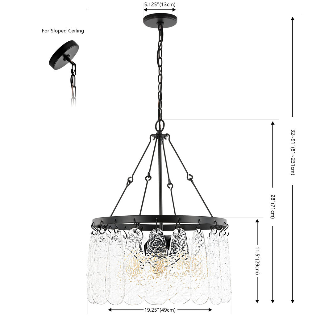 Bonsai 4-Light Dimmable Wagon Wheel Chandelier