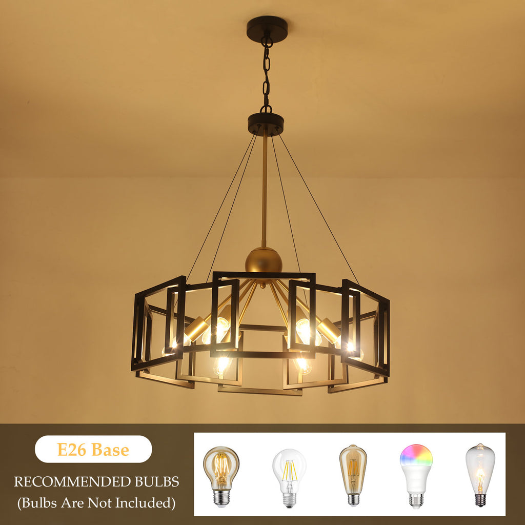 Bossley 6-Light Dimmable Sputnik Geometric Drum Chandelier