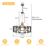 Bossley 6-Light Dimmable Sputnik Geometric Drum Chandelier