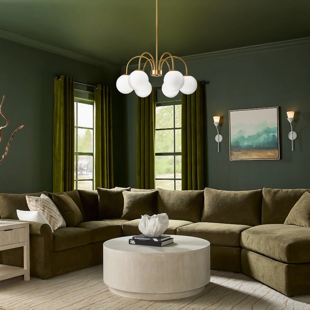 Bradrick 6-Light Modern Glass Bubble Chandelier