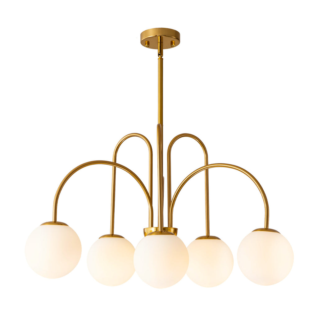 Bradrick 6-Light Modern White Glass Globe Chandelier