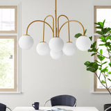 Bradrick 6-Light Modern White Glass Globe Chandelier