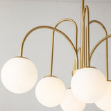 Bradrick 6-Light Modern White Glass Globe Chandelier