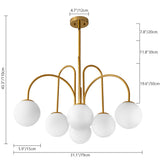Bradrick 6-Light Modern White Glass Globe Chandelier