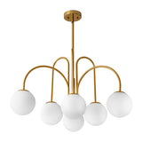 Bradrick 6-Light Modern White Glass Globe Chandelier