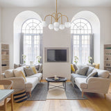 Bradrick 6-Light Modern White Glass Globe Chandelier