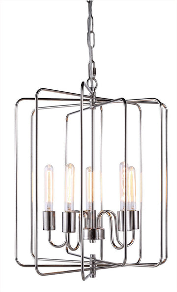 ZC121-1454D20PN By Regency Lighting - Lewis Collection Polished Nickel Finish 5 Lights Pendant Lamp