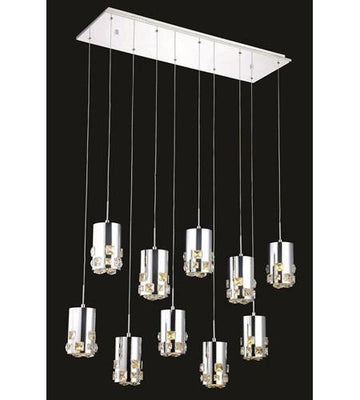 ZC121-2055D10O/RC By Regency Lighting Broadway Collection 10 Light Pendant Chrome Finish