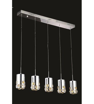 ZC121-2055D5O/RC By Regency Lighting Broadway Collection 5 Light Pendant Chrome Finish