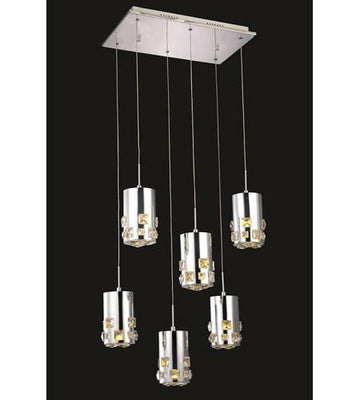 ZC121-2055D6O/RC By Regency Lighting Broadway Collection 6 Light Pendant Chrome Finish