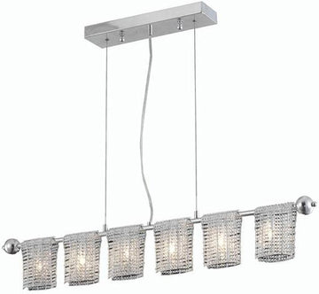 ZC121-2085D39C/EC By Regency Lighting - Vivid Collection Chrome Finish 6 Lights Dining Room