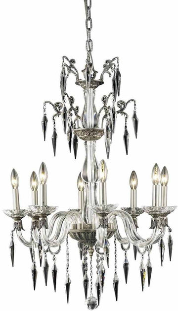ZC121-5808D25PW/EC By Regency Lighting - Grande Collection PEWTER Finish 8 Lights Dining Room