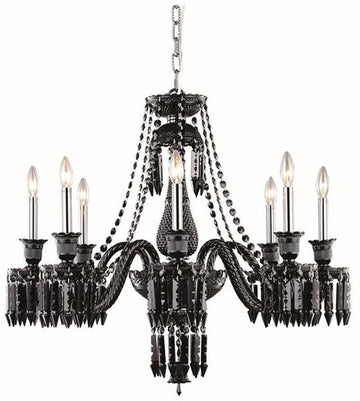 ZC121-8908D32SB-JT/EC By Regency Lighting - Majestic Collection Black Finish 8 Lights Dining Room