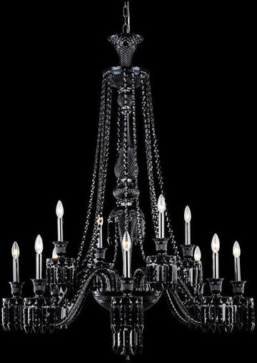 ZC121-8912D42B-JT/EC By Regency Lighting - Majestic Collection Black Finish 12 Lights Foyer/Hallway