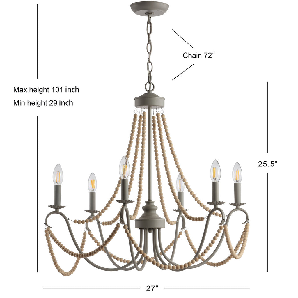 Carnes Bohemian Farmhouse Iron LED Chandelier