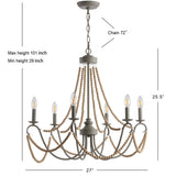 Carnes Bohemian Farmhouse Iron LED Chandelier
