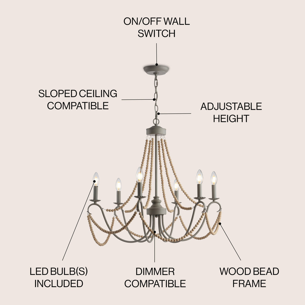 Carnes Bohemian Farmhouse Iron LED Chandelier