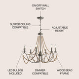 Carnes Bohemian Farmhouse Iron LED Chandelier