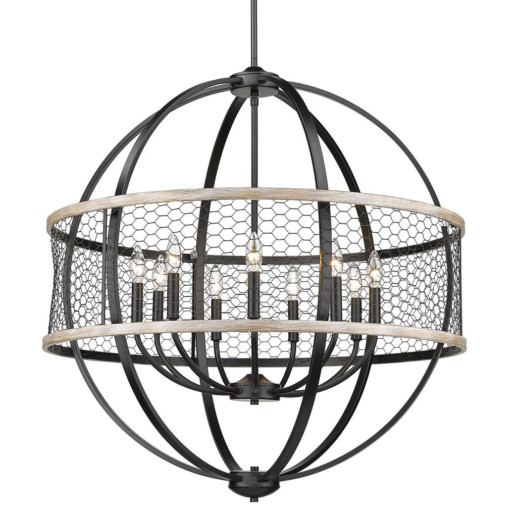 Chowchilla 9-Light Steel Dimmable Globe Chandelier