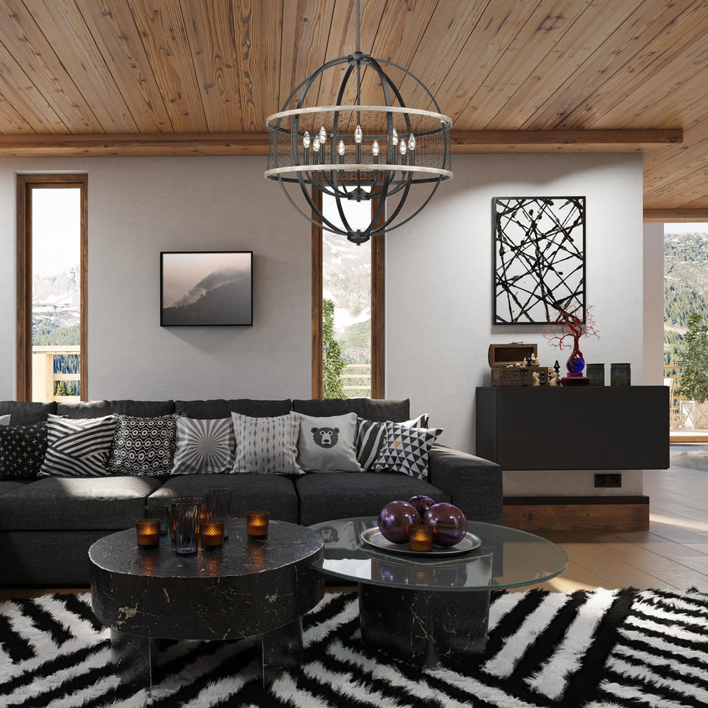 Chowchilla 9-Light Steel Dimmable Globe Chandelier