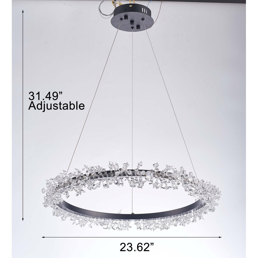 Claire Brushed Silver & Lucite Chandelier