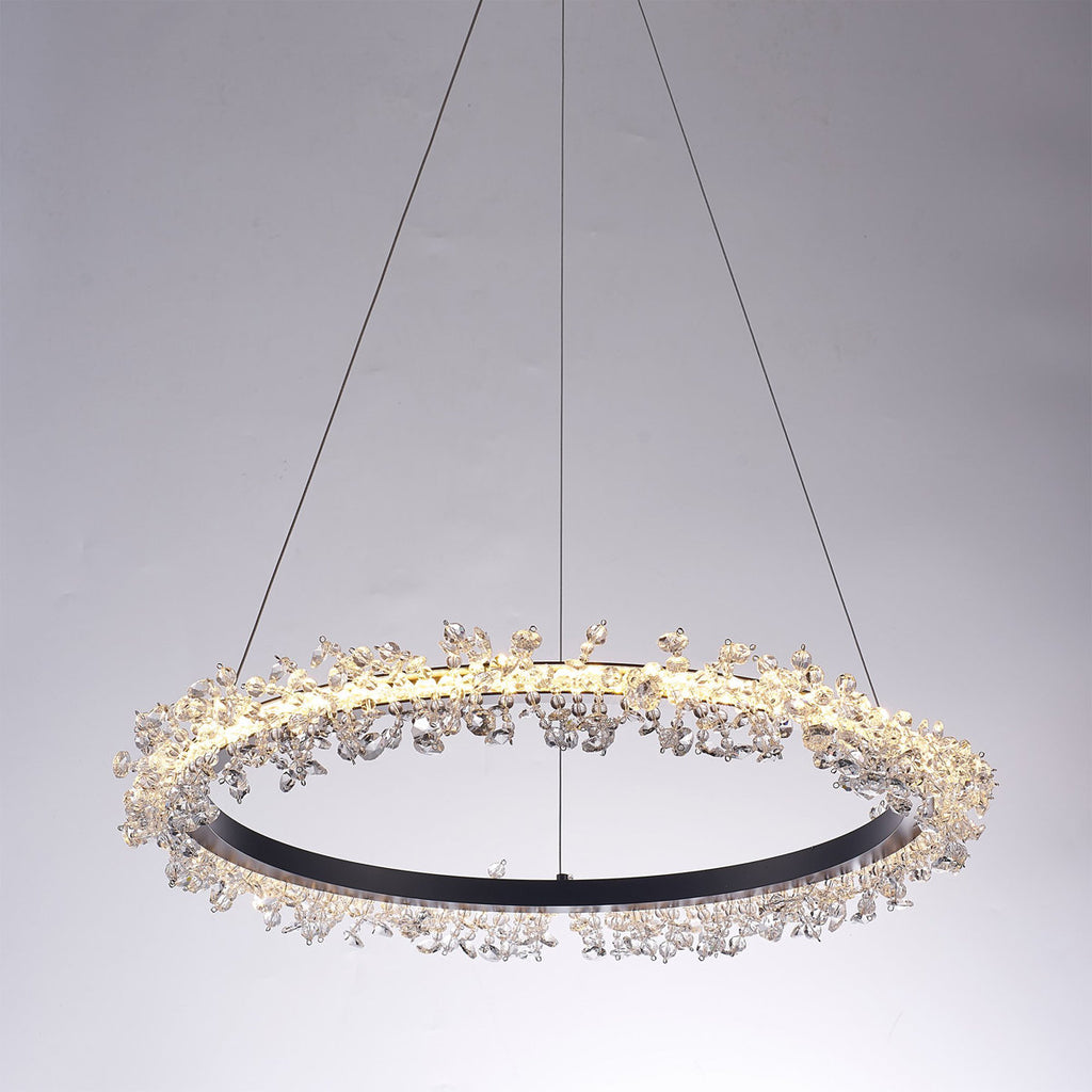 Claire Brushed Silver & Lucite Chandelier