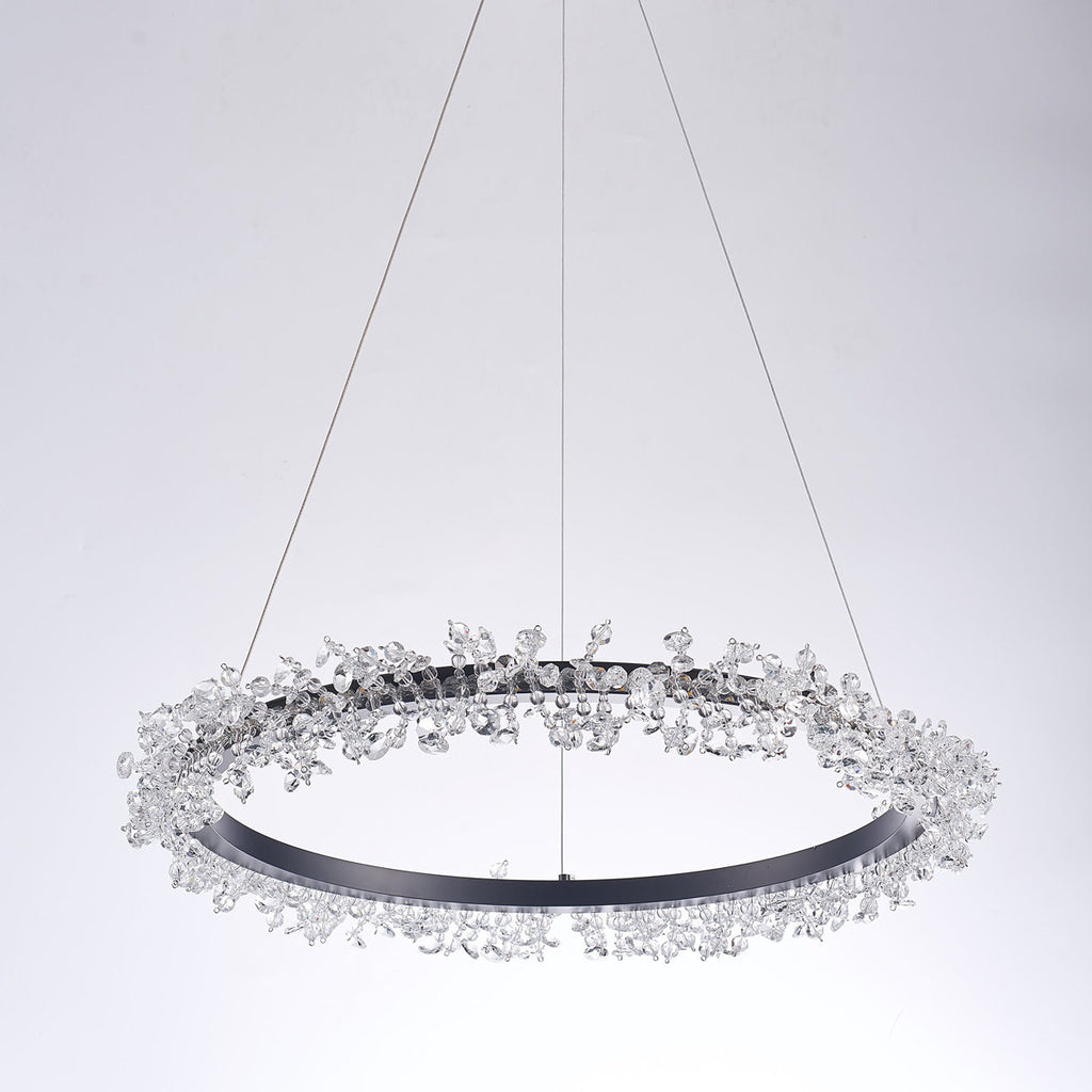 Claire Brushed Silver & Lucite Chandelier