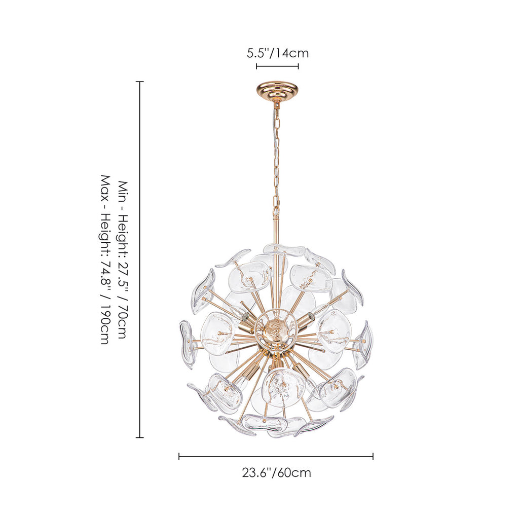 Colstrip 8-Light Iron Dimmable Sputnik Sphere Chandelier
