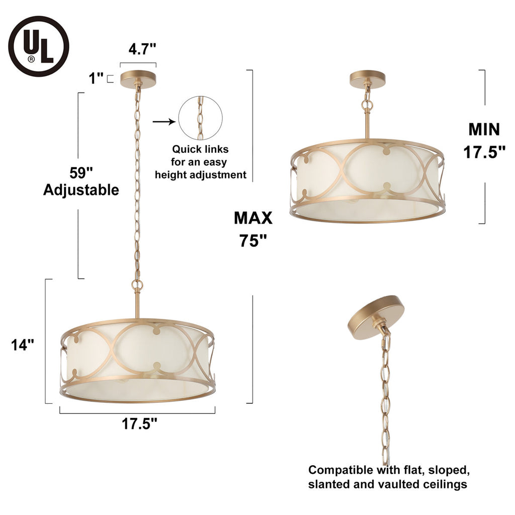 Corzine 3-Light Dimmable Chandelier