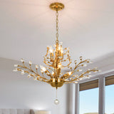 Damijan 30" Modern Firefly Chandelier 7-Light Dimmable with Hanging Chain