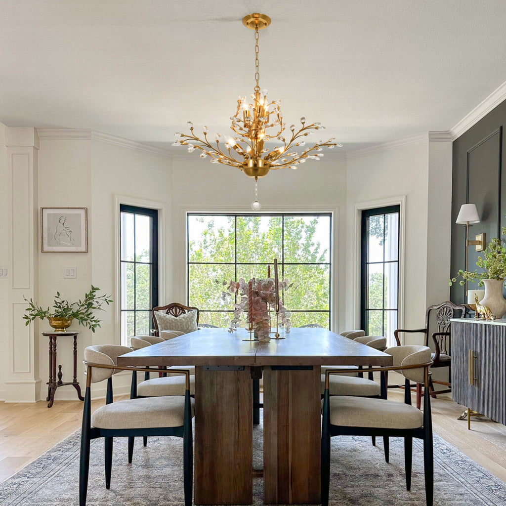 Damijan 30" Modern Firefly Chandelier 7-Light Dimmable with Hanging Chain