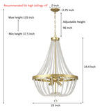 Deerick 8-Light Dimmable Empire Chandelier