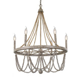 Dianthus 6-Light 25.6'' W Candle Style Beaded Modern Farmhouse Empire Dining Room Chandelier ETL Certified