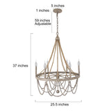 Dianthus 6-Light 25.6'' W Candle Style Beaded Modern Farmhouse Empire Dining Room Chandelier ETL Certified