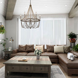 Dianthus 6-Light 25.6'' W Candle Style Beaded Modern Farmhouse Empire Dining Room Chandelier ETL Certified