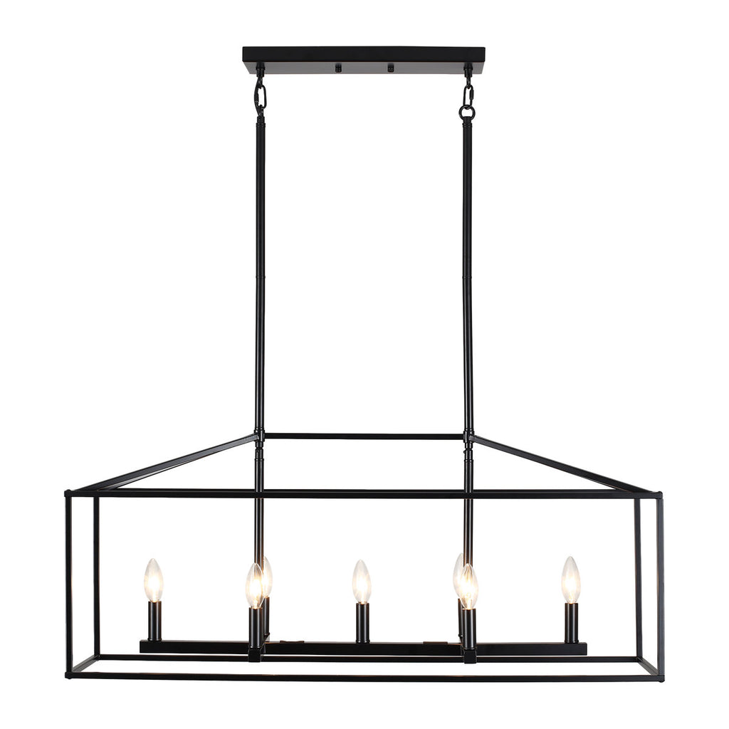 Entrekin 7-Light Dimmable Kitchen Island Square / Rectangle Chandelie