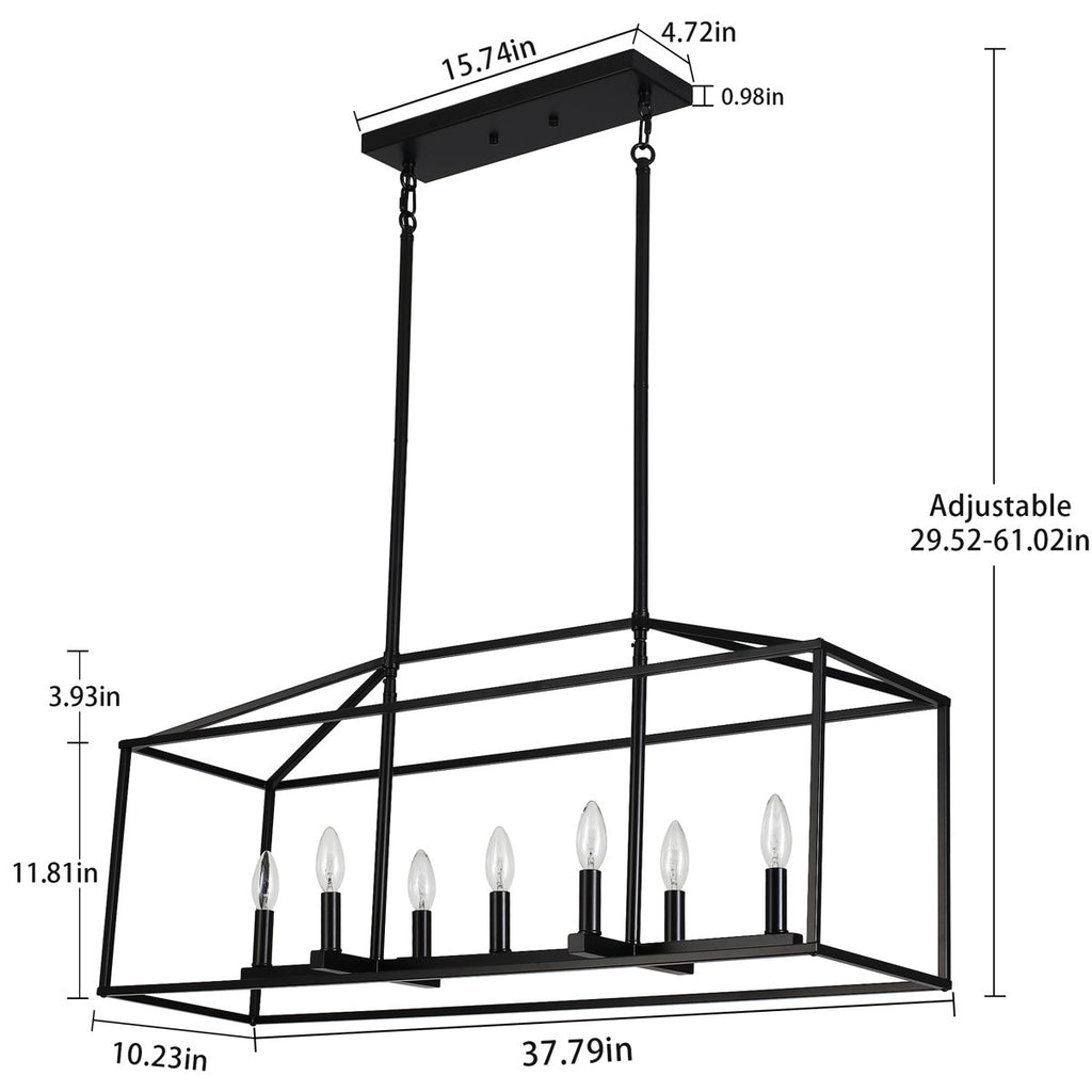 Entrekin 7-Light Dimmable Kitchen Island Square / Rectangle Chandelie