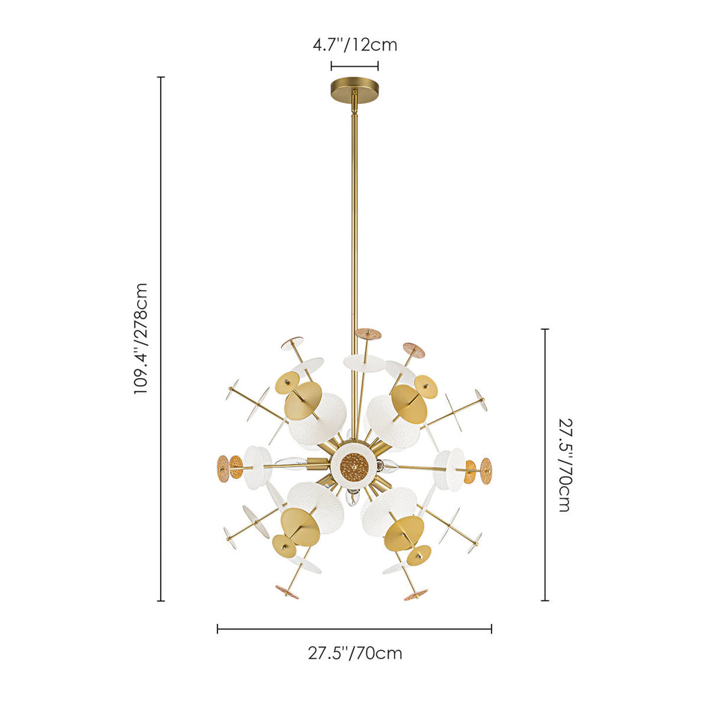 Feven 9-Light Modern Sputnik Sphere Starburst Chandelier